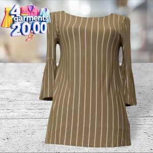 Ing green striped top with bell sleeves size M